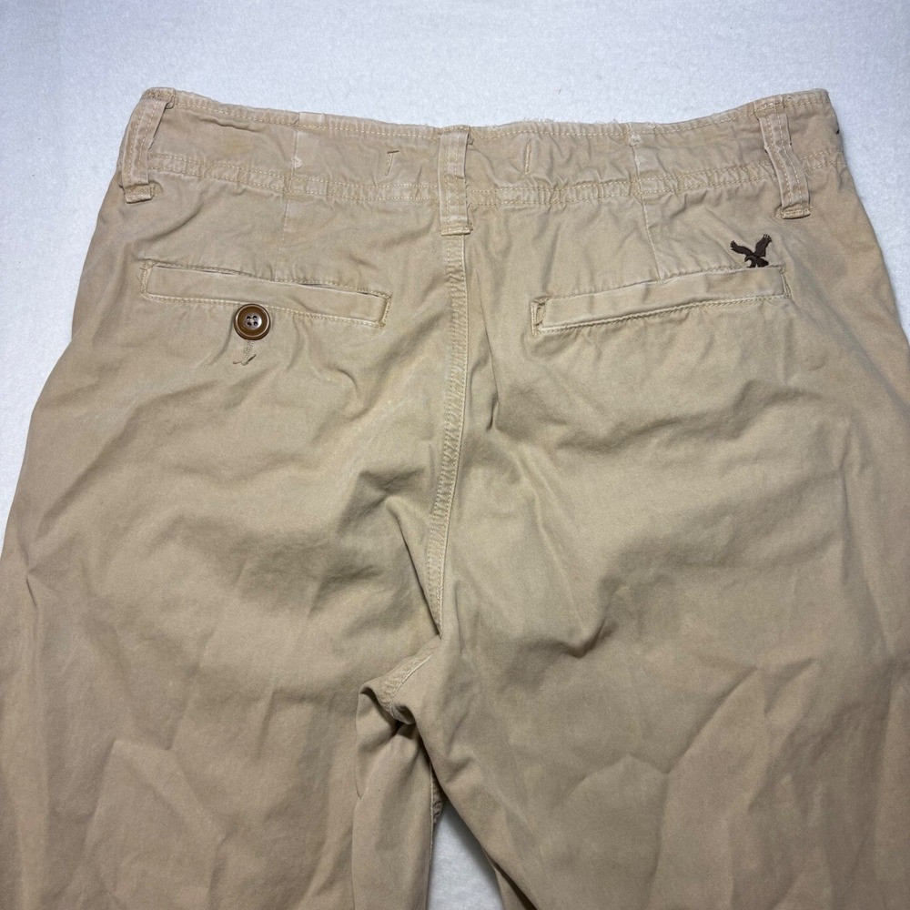 American Eagle Mens Bootcut Chino Pants Tan Khaki Cotton 32x32 RN54485 - Picture 7 of 7